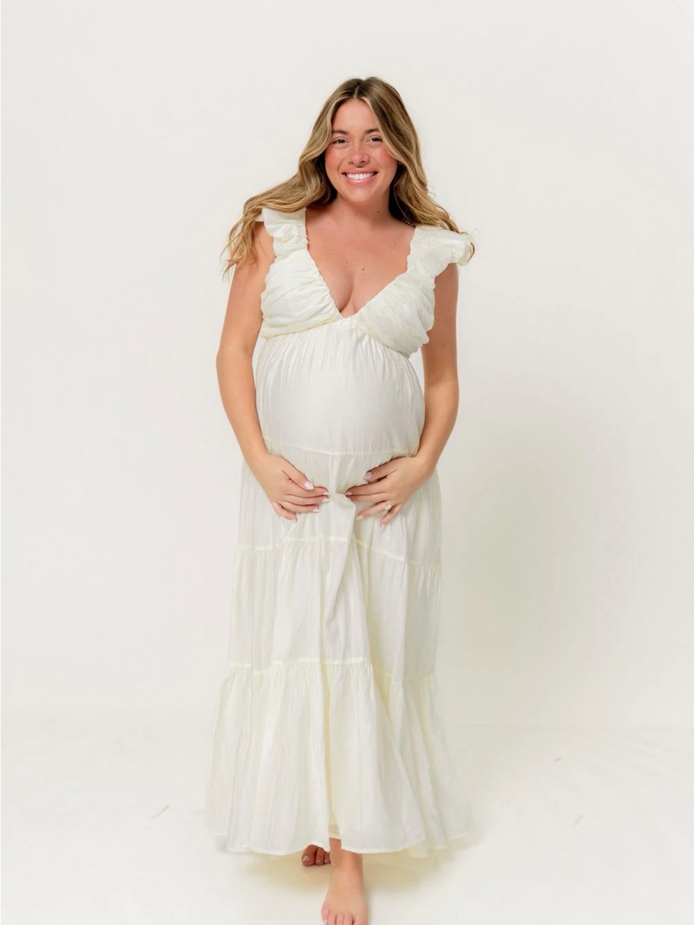 Worth Collective Katy Maxi Dress Cream - Picture 2 of 11